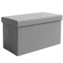 Fällbar Sittpuff med Förvaring 76 x 38 x 38 cm, 110L, Grå