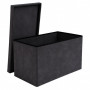 Fällbar Sittpuff med Förvaring 76 x 38 x 38 cm, 110L, Mörkgrå