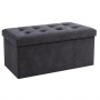 Fällbar Sittpuff med Förvaring 76 x 38 x 38 cm, 110L, Mörkgrå