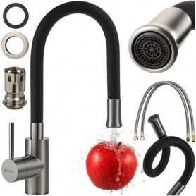 Flexibel köksblandare 360° – keramisk insats & vattenbesparande luf...