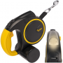 Automatisk hundkoppel med LED-ficklampa – 5 m band, för hundar 10–25 kg