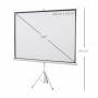 Manuell Projektorduk 100 tum med justerbar höjd och metallhölje