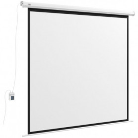 Motoriserad Projektorduk 96” – 1:1 Format, Fjärrstyrd, Vägg-/Takmon...