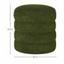 Fotpall Teddy Fleece Grön Cylindrisk Form Φ 40 x 45 cm