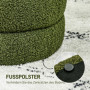 Fotpall Teddy Fleece Grön Cylindrisk Form Φ 40 x 45 cm
