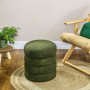 Fotpall Teddy Fleece Grön Cylindrisk Form Φ 40 x 45 cm
