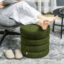 Fotpall Teddy Fleece Grön Cylindrisk Form Φ 40 x 45 cm