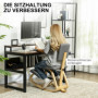 Ergonomisk Knäböjstol i Björkträ – 51 x 84 x 93 cm, Gungfunktion & Ryggstöd, Grå