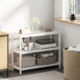 Skohylla i Bambu – 70 x 26 x 55 cm, 3 Hyllplan, Vit
