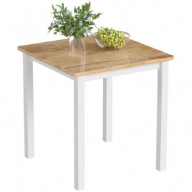 Trä Matbord 69 x 69 x 75 cm, Fyrkantigt, Ek/Vit, För 2–4 Personer