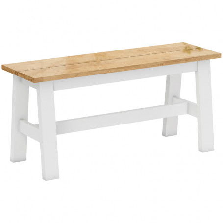 Matbänk i gummiträ med ek-look – 95 x 30 x 45 cm