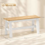 Matbänk i gummiträ med ek-look – 95 x 30 x 45 cm