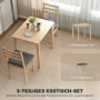 Trä Matgrupp för 2 Personer, bord och 2 stolar – 80 x 60 x 74,5 cm