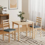 Trä Matgrupp för 2 Personer, bord och 2 stolar – 80 x 60 x 74,5 cm