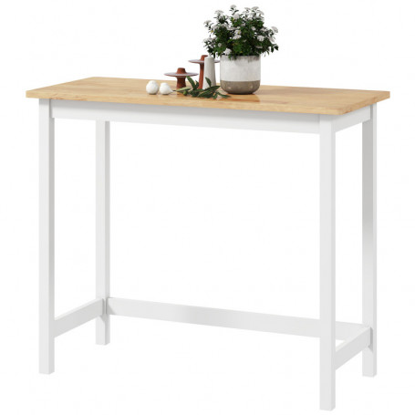 Barbord i Trä med eklook och vit ram – 108 x 48 x 91 cm