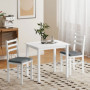 Trä Matgrupp för 2 Personer, bord och 2 stolar – Vit - 80 x 60 x 74,5 cm