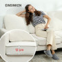 Soffa 3-sits i Sammet med Träben och quiltad design – 185 x 79 x 82 cm