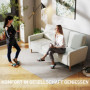 Soffa 3-sits i Sammet med Träben och quiltad design – 185 x 79 x 82 cm