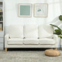 Soffa 3-sits i Sammet med Träben och quiltad design – 185 x 79 x 82 cm