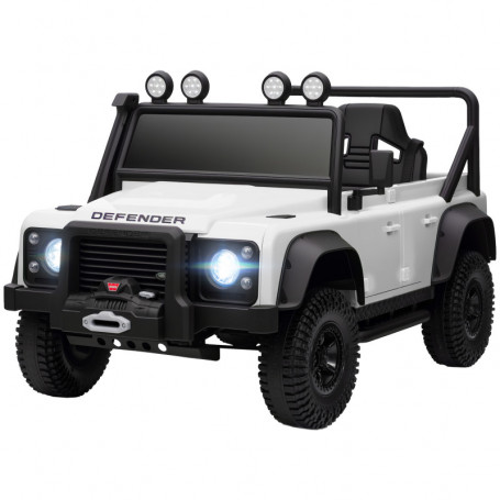 Elbil för barn – Land Rover Defender 110 SVX med fjärrkontroll Vit