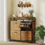Skoskåp med 4 fällbara lådor och öppen hylla – Industriell Vintage Brun – 98 x 24 x 95 cm