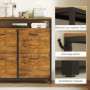 Skoskåp med 4 fällbara lådor och öppen hylla – Industriell Vintage Brun – 98 x 24 x 95 cm