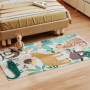 Mjuk Matta till Barnrum i sherpa-fleece med tropiskt motiv och halkfri baksida – 150 x 80 cm