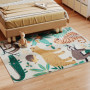 Mjuk Barn Matta i sherpa-fleece med tropiskt motiv och halkfri baksida – 160 x 120 cm