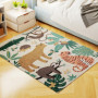 Mjuk Barn Matta i sherpa-fleece med tropiskt motiv och halkfri baksida – 160 x 120 cm