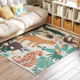 Mjuk Barn Matta i sherpa-fleece med tropiskt motiv och halkfri baksida – 160 x 120 cm