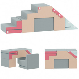 2-i-1 Mjukt Byggklossar för barn – rutschkana, bord & stol – 131 x ...