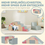 2-i-1 Mjukt Byggklossar för barn – rutschkana, bord & stol – 131 x 39 x 44 cm