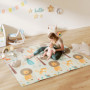 Dubbelsidig Lekmatta för barn med djurmotiv 196 x 176 cm – 1,5 cm tjock