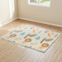 Dubbelsidig Lekmatta för barn med djurmotiv 196 x 176 cm – 1,5 cm tjock