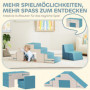 2-i-1 Mjukt Byggklossar för barn – rutschkana & möbelset – 131 x 39 x 44 cm