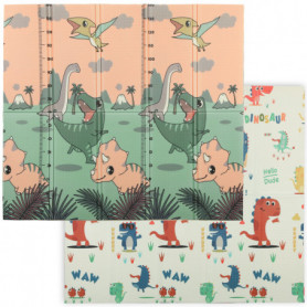 Dubbelsidig Lekmatta med dinosauriemotiv 196 x 176 cm – 1,5 cm tjock