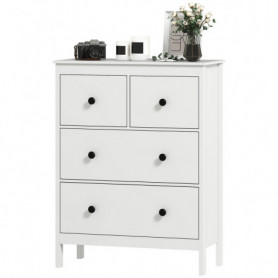 Modern vit Byrå med 4 lådor – tystgående och platsbesparande design