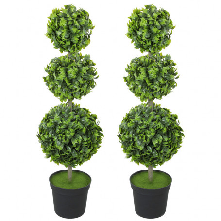 Konstgjorda kulträd 2-pack – 100 cm, UV-beständiga & underhållsfria