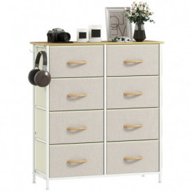 Förvaringsbyrå med 8 tyglådor – sidofickor & krokar, stabil stålkon...