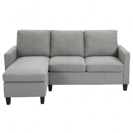 Schäslongsoffa 3-sits Vändbar Grå 197 x 139 x 91 cm