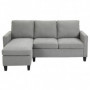 Schäslongsoffa 3-sits Vändbar Grå 197 x 139 x 91 cm