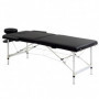 Massagebänk Bärbar Aluminium 210 x 90 x 84 cm - 225 kg Svart