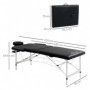 Massagebänk Bärbar Aluminium 210 x 90 x 84 cm - 225 kg Svart