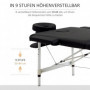 Massagebänk Bärbar Aluminium 210 x 90 x 84 cm - 225 kg Svart