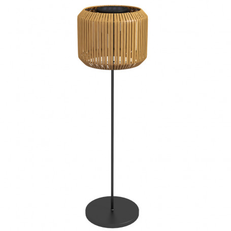 Solcellsdriven Golvlampa med LED och rottingskärm Ø34 x 130 cm
