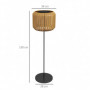 Solcellsdriven Golvlampa med LED och rottingskärm Ø34 x 130 cm
