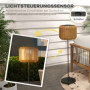 Solcellsdriven Golvlampa med LED och rottingskärm Ø34 x 130 cm