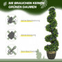 Konstväxt spiralformade buxbom med lavendel i kruka – Set om 2, 115 cm