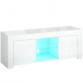 TV-bänk med RGB LED-belysning – Modern Vit 120 x 34 x 45 cm