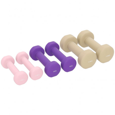 Hantelset 6 kg med Väsa – 3 par Färgglada Hantlar (0,5 / 1 / 1,5 kg)